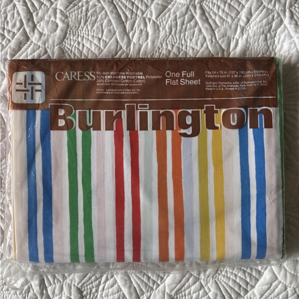 New in package new old stock vintage rainbow flat sheet